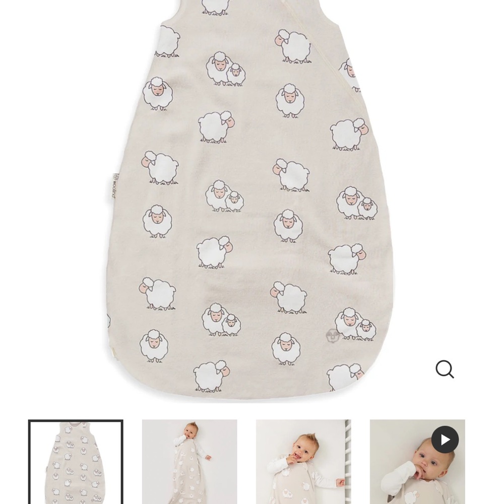 Woolino 4 Season Classic Baby Sleeping Bag Merino Wool Organic Cotton Sheep 6-18